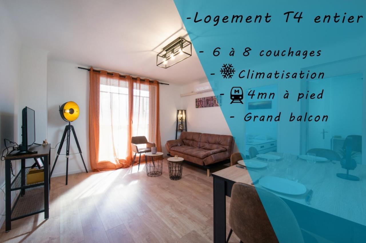 Grand Appartement 3 chambres avec clim et balcon Marseille Extérieur photo